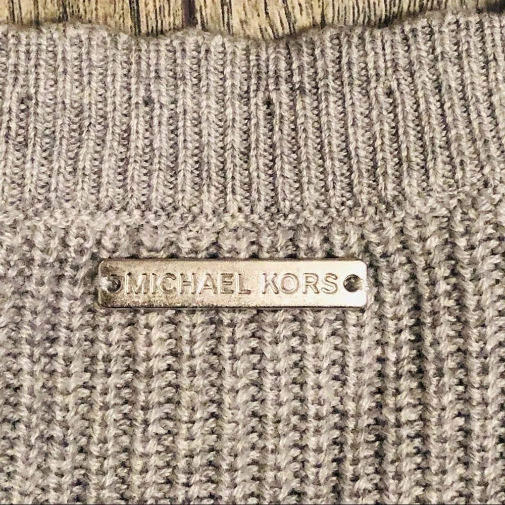 NWT Michael Kors Gray Lace Up Front Knit Sweater Size Medium
